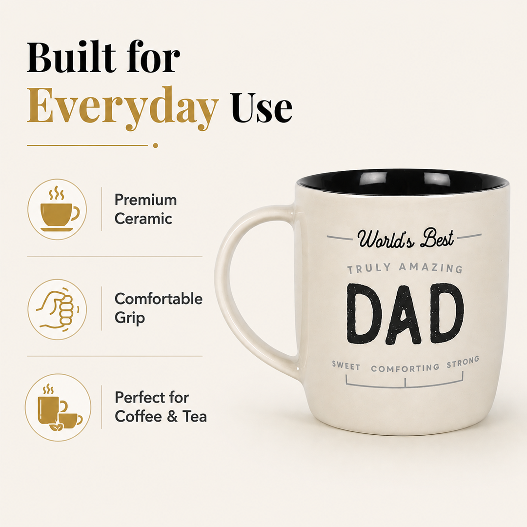 World's Best Truly Amazing Dad Mug – Sweet, Comforting, Strong Coffee Mug Gift